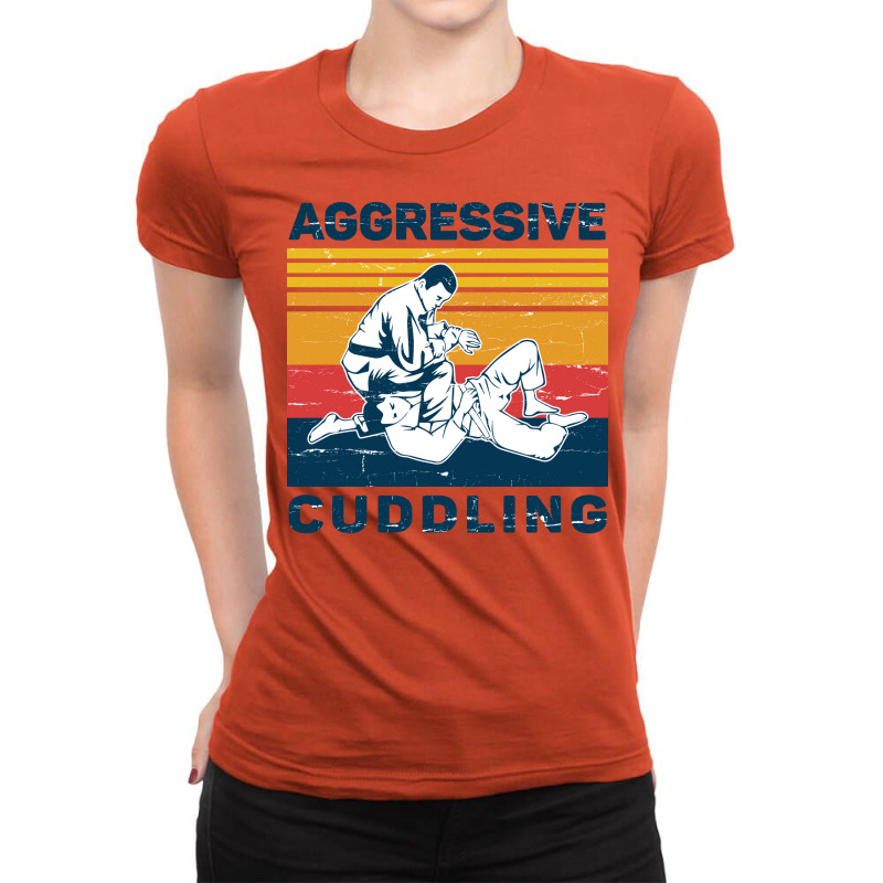 Jiu Jitsu  Vintage Jiu Jitsu Aggressive Cuddling 80s Ladies Fitted T-Shirt by soumiacmedd | Artistshot