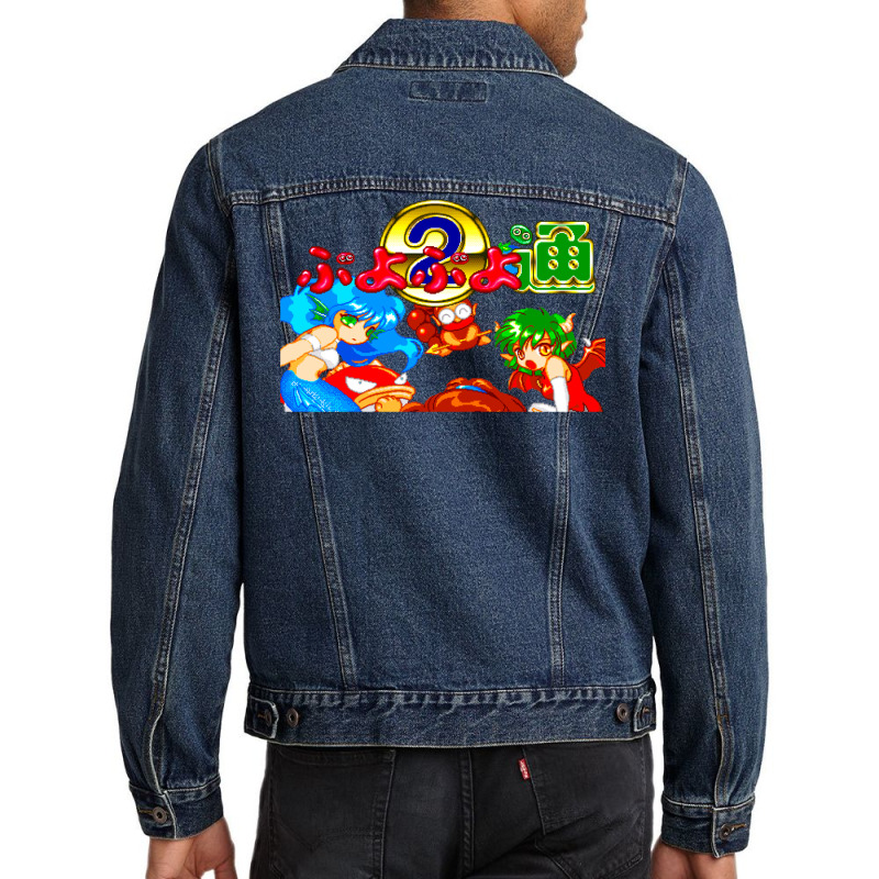 Puyo Puyo Tsu (mega Drive Title Screen) Men Denim Jacket | Artistshot