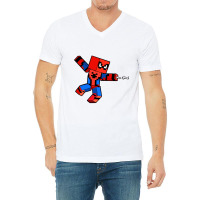 Blocky Hero Cool V-neck Tee | Artistshot