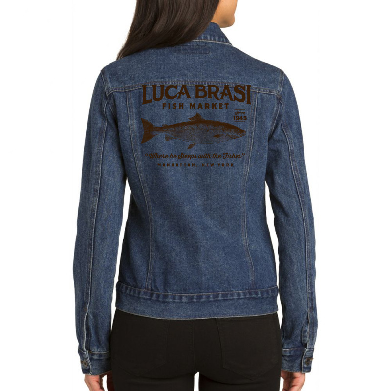 Luca Brasi Fish Market Travel Ladies Denim Jacket by ablorheldorrq | Artistshot