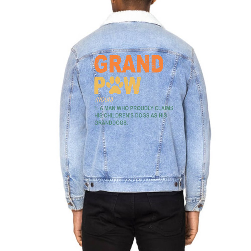 Funny Best Dog Grandpa Ever Grandpaw Apparel Retro Grand Paw Nature Unisex Sherpa-lined Denim Jacket | Artistshot