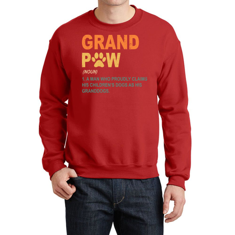 Funny Best Dog Grandpa Ever Grandpaw Apparel Retro Grand Paw Nature Crewneck Sweatshirt | Artistshot