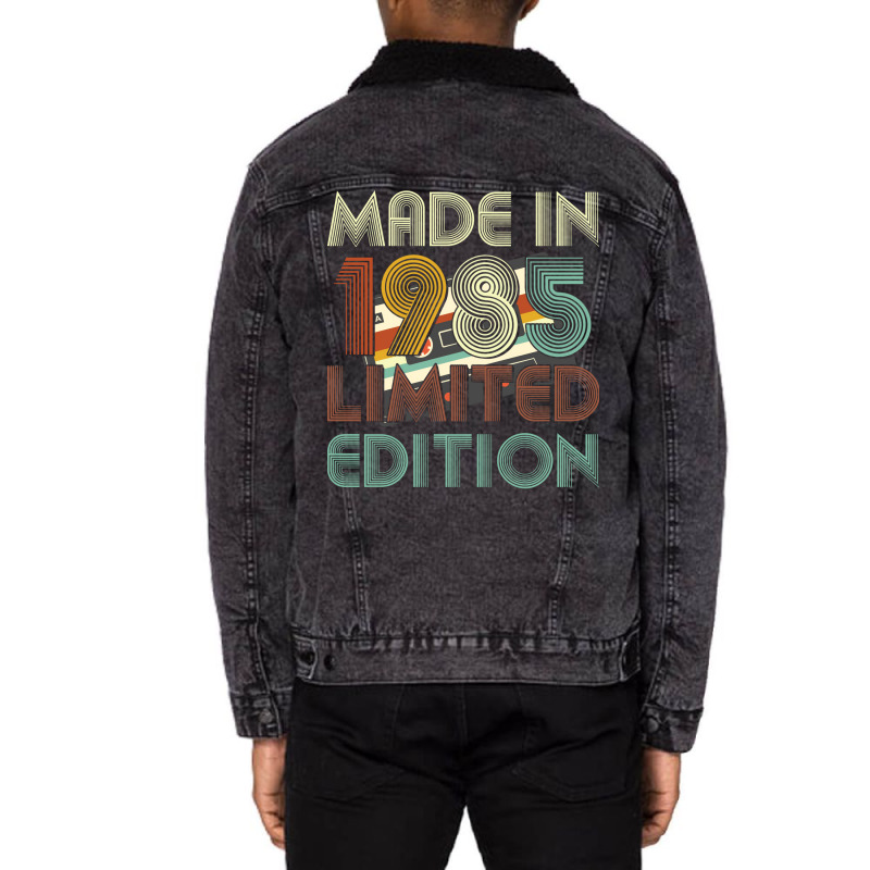 1985 Limited Edition Red Unisex Sherpa-lined Denim Jacket | Artistshot