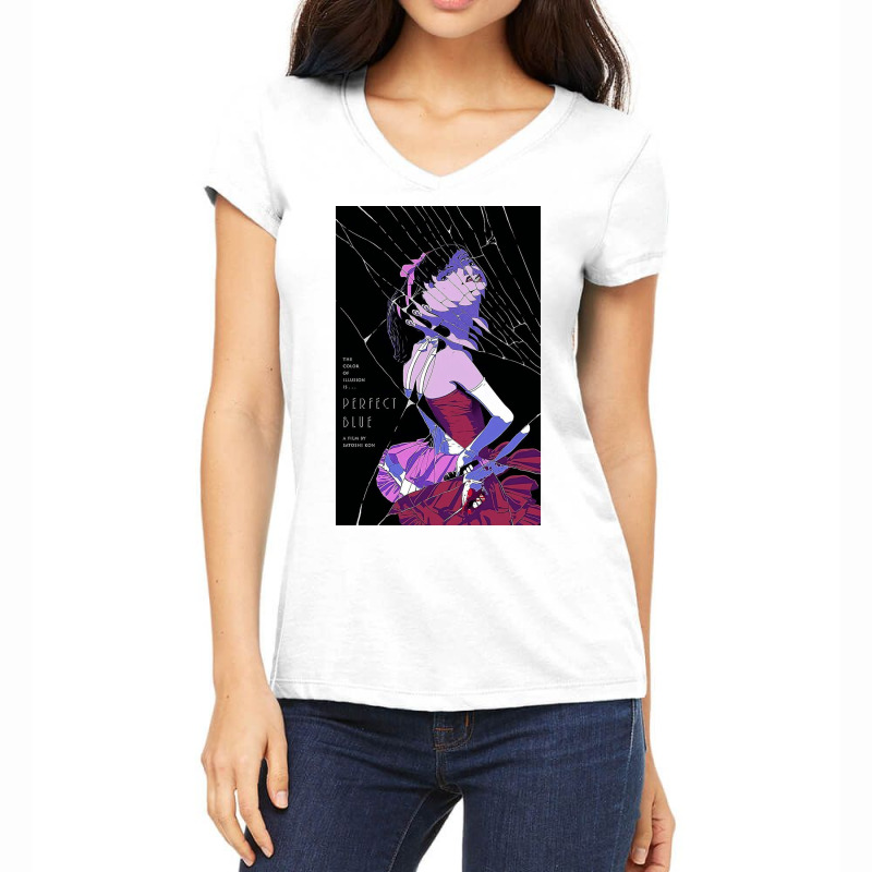 Perfect Blue Poster Women's V-Neck T-Shirt by hattieholt | Artistshot