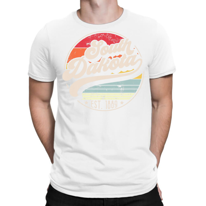 Limited Edition Retro South Dakota Home State Sd Cool 70s Style Sunset T-shirt | Artistshot