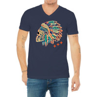 Indian Skull Chief Travel V-neck Tee | Artistshot