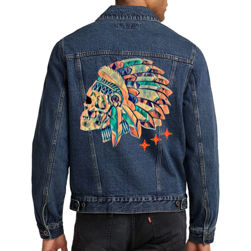 Indian Skull Chief Travel Men Denim Jacket by tindalberkay9 | Artistshot