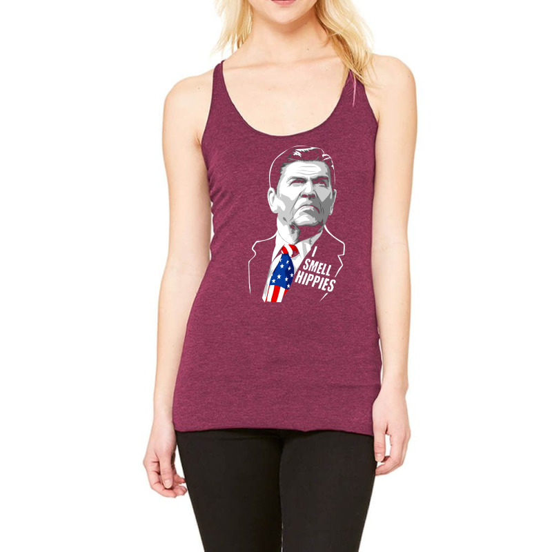 Funny I Smell Hippies Vintage Ronald Reagan Racerback Tank by fiilipkuytfq | Artistshot