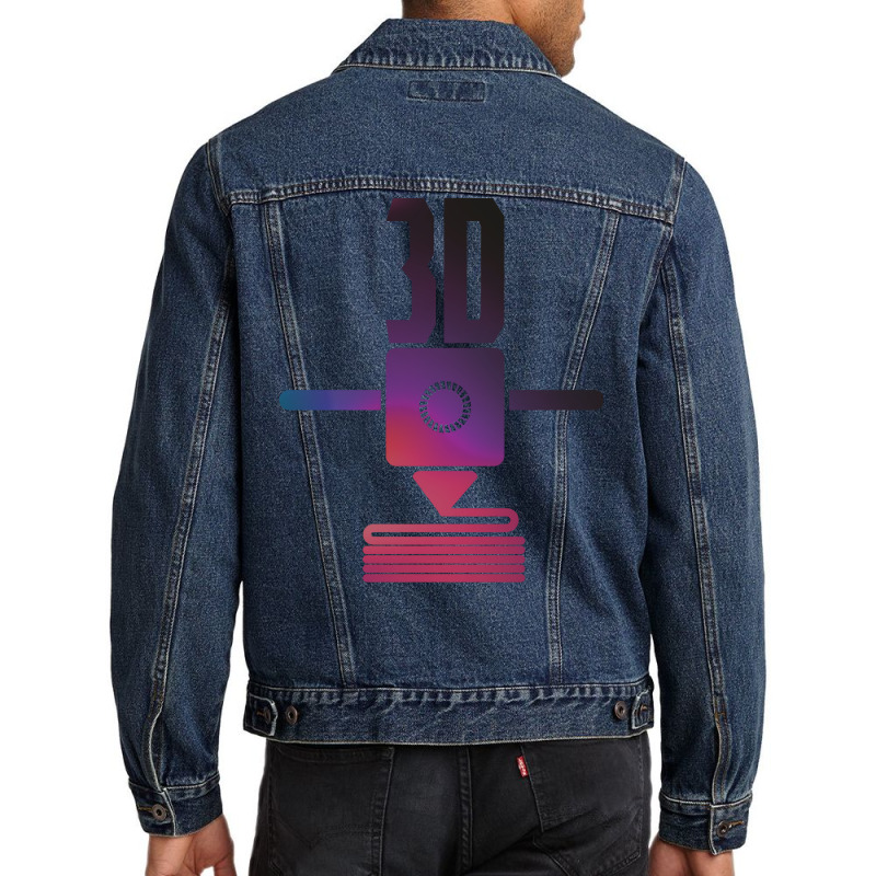 3d Printer For The Maker Quote Blue Men Denim Jacket by samjiemineef | Artistshot