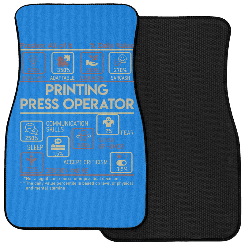 Printing Press Operator T  Multitasking Daily Value Gift Item Tee Front Car Mat | Artistshot