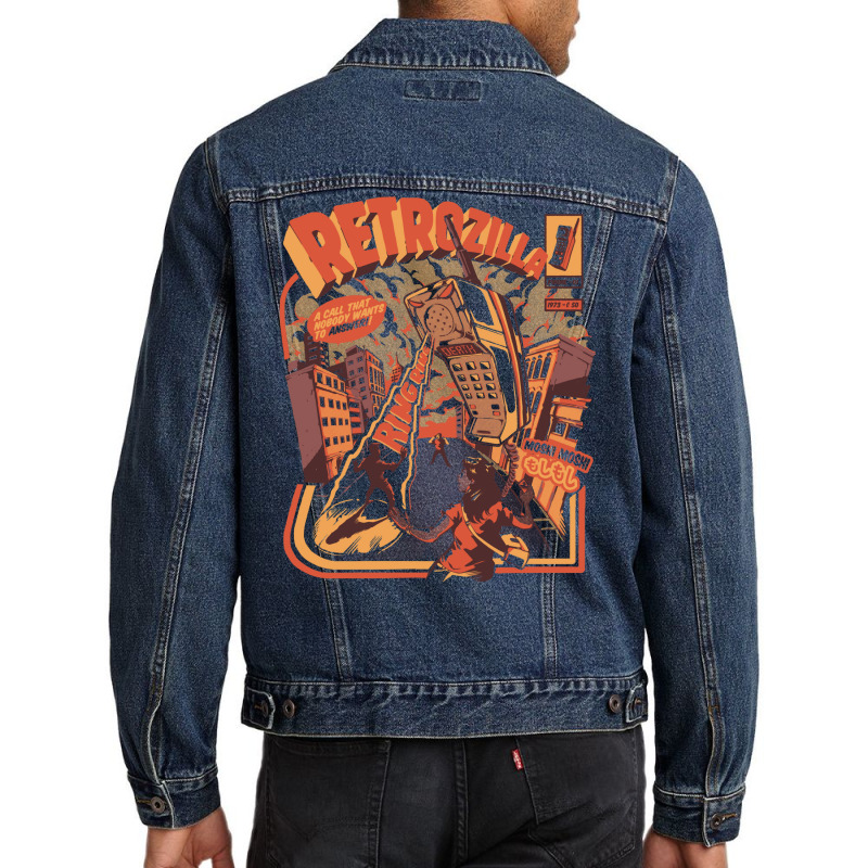 Retro Phonezilla Men Denim Jacket | Artistshot