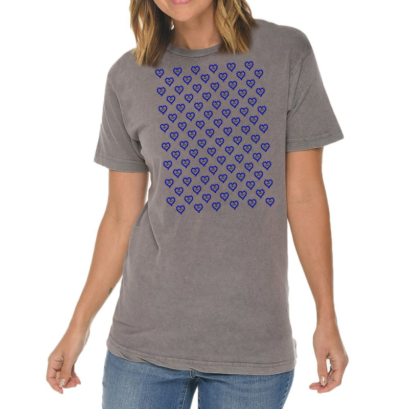 Love Heart In Blue Color Pattern Blue Vintage T-shirt | Artistshot