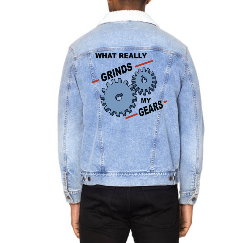 What Really Grinds My Gears Summer Unisex Sherpa-Lined Denim Jacket by nocniwignera | Artistshot