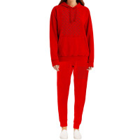 Love Heart In Red Color Pattern Red Hoodie & Jogger Set | Artistshot