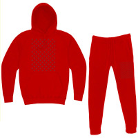 Love Heart In Red Color Pattern Red Hoodie & Jogger Set | Artistshot