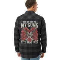 2nd Amendment When You Come For My Guns Better Bring Yours Hippie Flannel Shirt | Artistshot