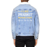 3 People Spreadsheet Spreadsheets Girl Unisex Sherpa-lined Denim Jacket | Artistshot