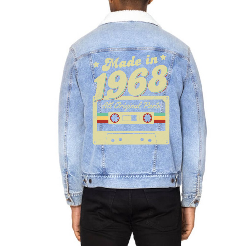 Made In 1968 Funny Unisex Sherpa-Lined Denim Jacket by mossovtrujiol | Artistshot