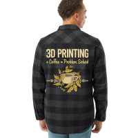 Problem Solved Coffee 3d Printing Quote Flannel Shirt | Artistshot