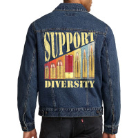 Support Diversity Gun Bullets Veteran Soldier Vintage Girl Men Denim Jacket | Artistshot