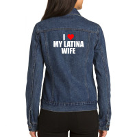 Mens I Love My Latina Wife Cute Husband Matching Partner Hispanic Ladies Denim Jacket | Artistshot