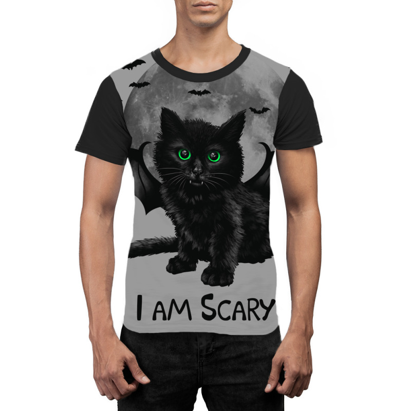 Scary Cat Graphic T-shirt | Artistshot