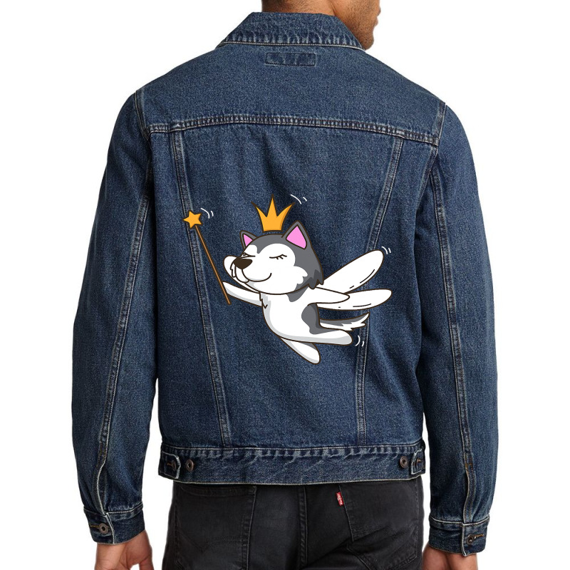 Fairy Siberian Husky Dog Mystical Pet Fairy Lover65 Men Denim Jacket | Artistshot