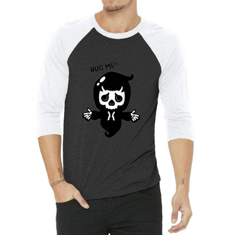 Cartoon Grim Reaper Want Hug 3/4 Sleeve Shirt by prattershop | Artistshot