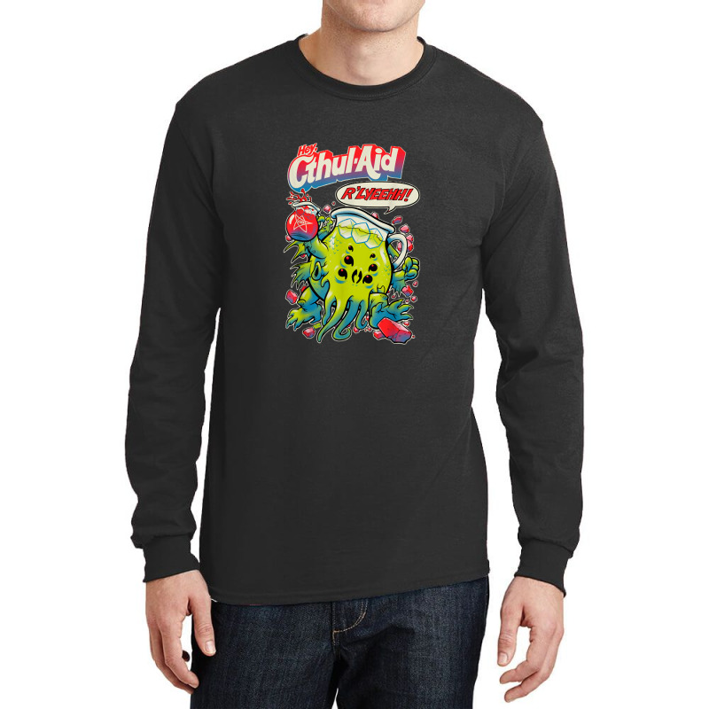 Hey Cool Cthulhu Aid R'lyeehh! Long Sleeve Shirts by RachelRenePeckham | Artistshot