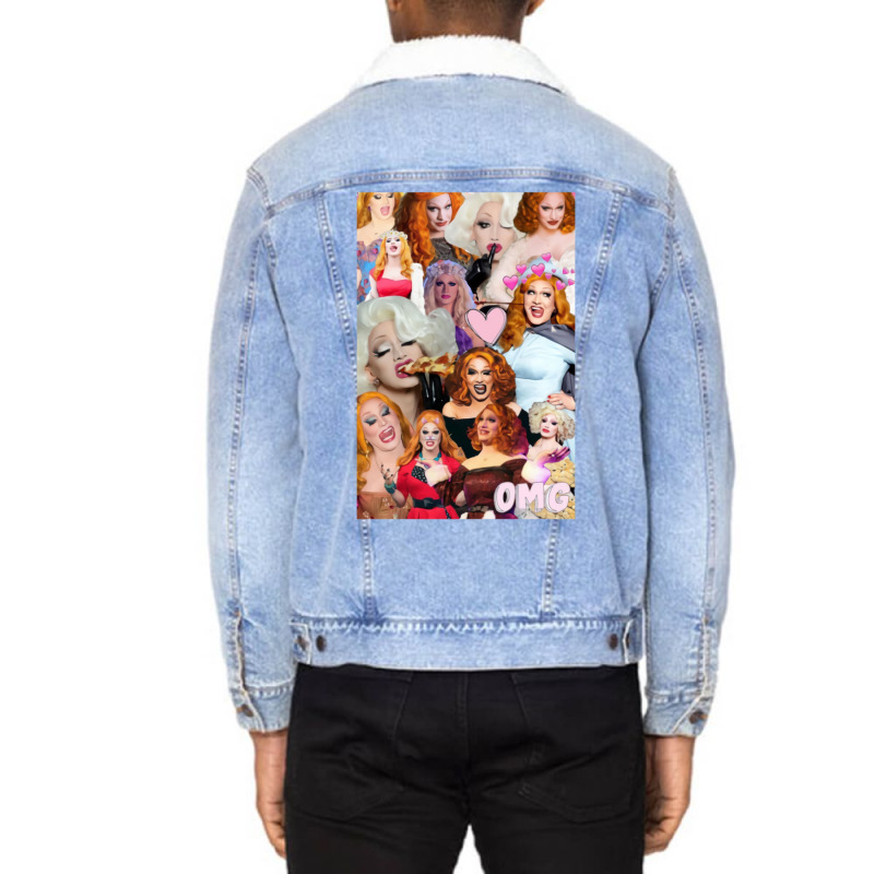 Jinkx Monsoon Collage Unisex Sherpa-Lined Denim Jacket by muronialgabak | Artistshot