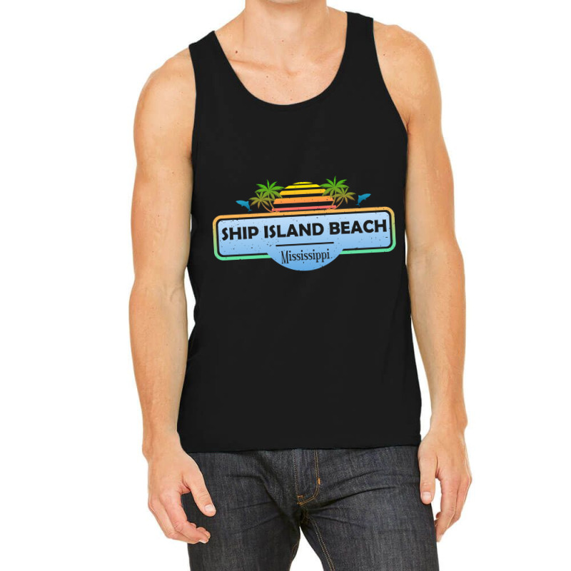 Artistshort Trending Ship Island Beach Mississippi, Palm Trees Sunset Tank Top by poppyallen | Artistshot