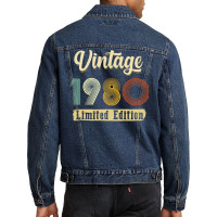 Vintage 1980 Edition Gift Men Denim Jacket | Artistshot