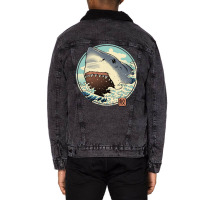 Shark Attack! Unisex Sherpa-lined Denim Jacket | Artistshot