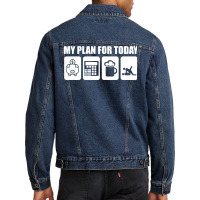 My Plan For Today Accounting Tax Season Numbers Humor Men Denim Jacket | Artistshot