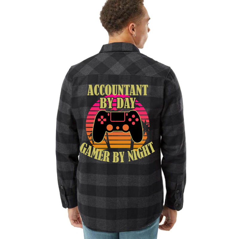 Accountant By Day Gamer By Night 70s Flannel Shirt | Artistshot