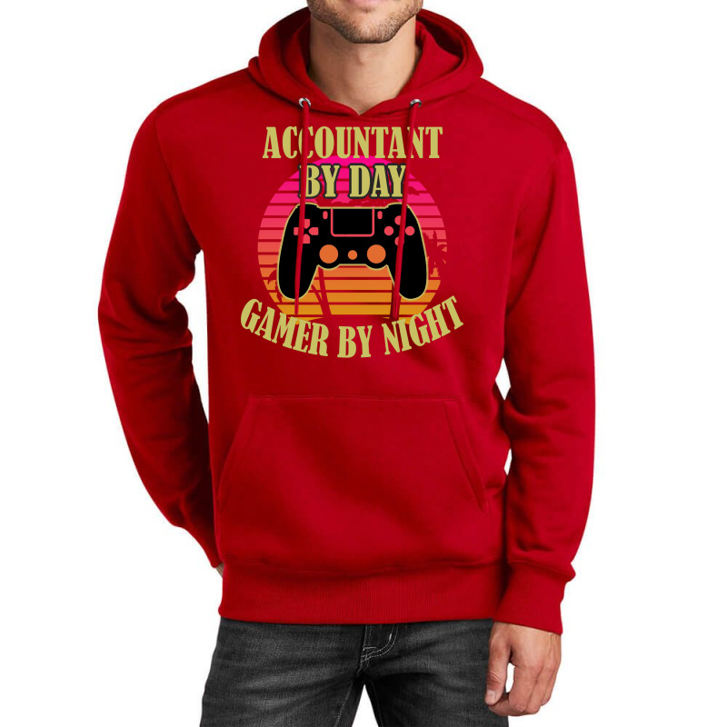 Accountant By Day Gamer By Night 70s Unisex Hoodie | Artistshot