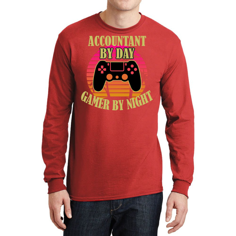 Accountant By Day Gamer By Night 70s Long Sleeve Shirts | Artistshot