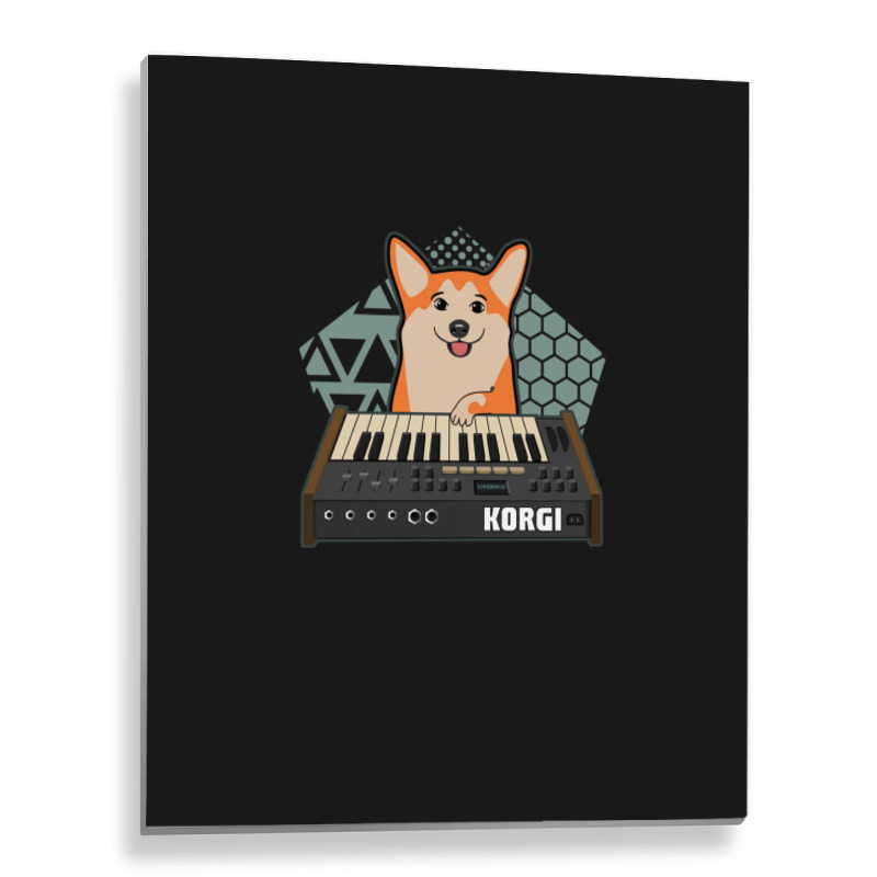 Funny Synthesizer Fan Korgi Corgi Dog Lover Metal Print Vertical | Artistshot