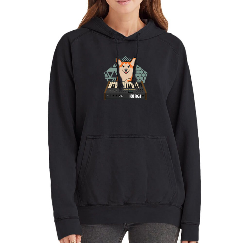 Funny Synthesizer Fan Korgi Corgi Dog Lover Vintage Hoodie | Artistshot