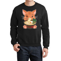 Japanese T  Shirt Anime Cute Cat Japanese Ramen Noodles Kawaii Gift De Crewneck Sweatshirt | Artistshot