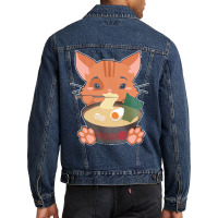 Japanese T  Shirt Anime Cute Cat Japanese Ramen Noodles Kawaii Gift De Men Denim Jacket | Artistshot