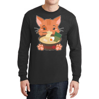 Japanese T  Shirt Anime Cute Cat Japanese Ramen Noodles Kawaii Gift De Long Sleeve Shirts | Artistshot