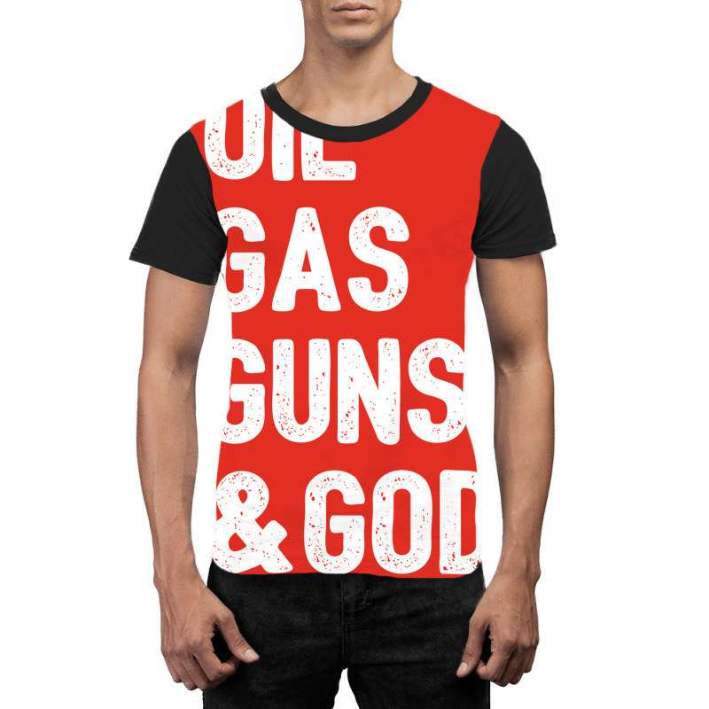 Oil Gas Guns God Green Graphic T-shirt | Artistshot