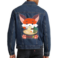 Japanese T  Shirt Anime Cute Fox Japanese Ramen Noodles Kawaii Gift Pr Men Denim Jacket | Artistshot