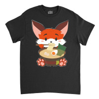 Japanese T  Shirt Anime Cute Fox Japanese Ramen Noodles Kawaii Gift Pr Classic T-shirt | Artistshot