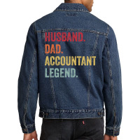 Funny Vintage Husband Dad Accountant Legend Stars Men Denim Jacket | Artistshot