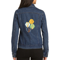 Harp Music Music Instrument .png Ladies Denim Jacket | Artistshot