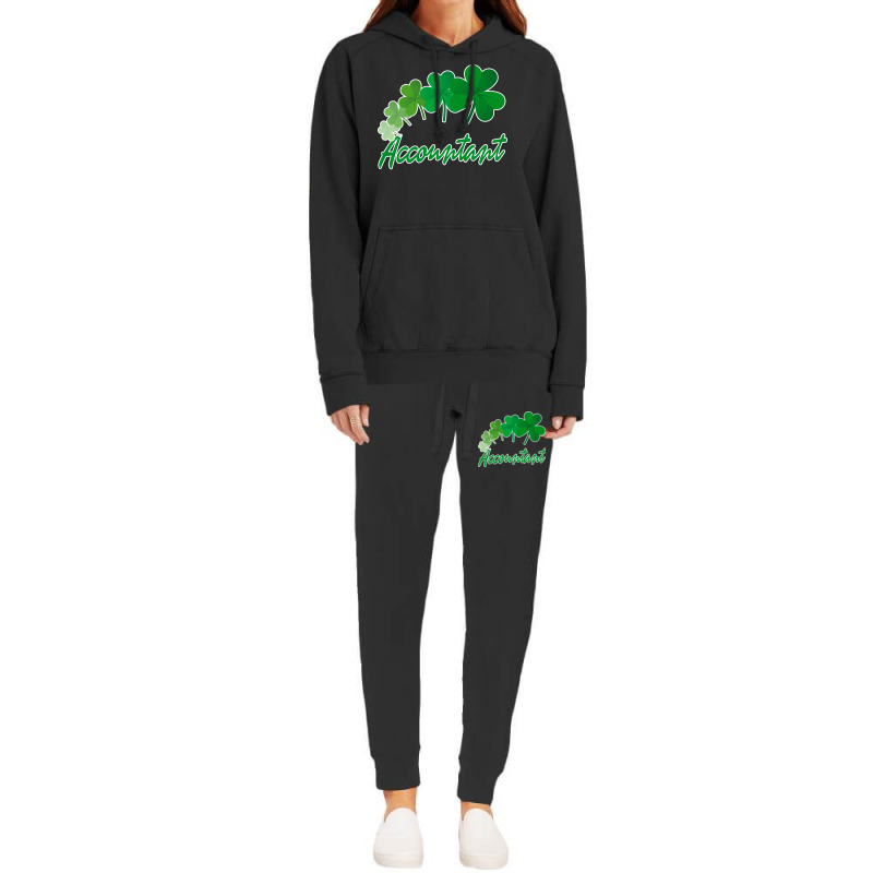 Irish Shamrocks Accountant St Patricks Day Gift Funny Hoodie & Jogger Set | Artistshot