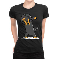 Trending Dabbing Dachshund Funny Doxie Ladies Fitted T-shirt | Artistshot