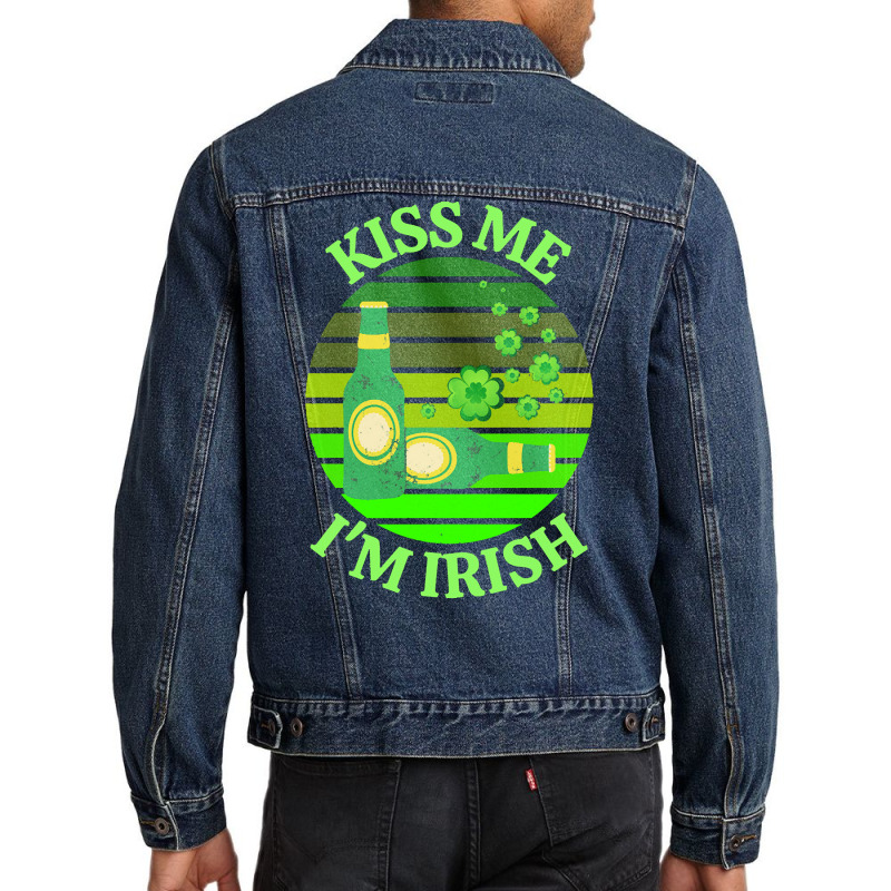 Kiss Me Im Irish T  Shirtkiss Me I’m Irish T  Shirt (6) Men Denim Jacket | Artistshot